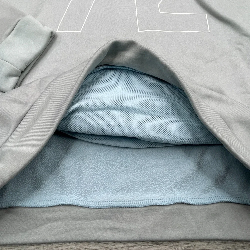 Nike Hoodie Mens Medium Slate Gray Swoosh Spell out Fleece Just Do It Fleece